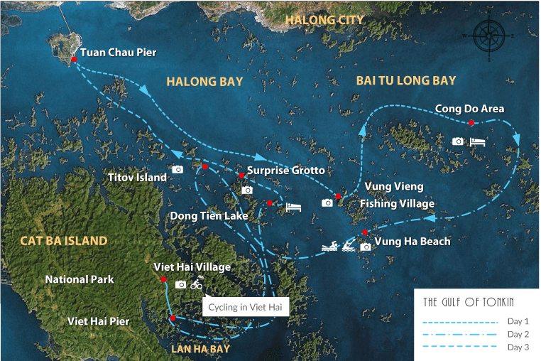 Bhaya Classic Cruise Halong Bay 3 days map